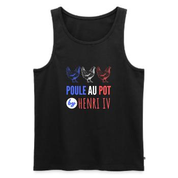 poule au pot by Henry IV - Débardeur bio Premium Homme - noir - Devant - AI Model Male 178 light (178cm)