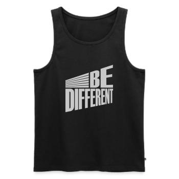 Soyez différent Logo Design - Débardeur bio Premium Homme - noir - Devant - Michal (187cm)