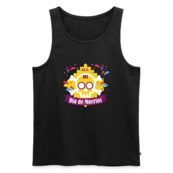 dia de muertos yellow - Débardeur bio Premium Homme - noir - Devant - AI Model Male 178 light (178cm)