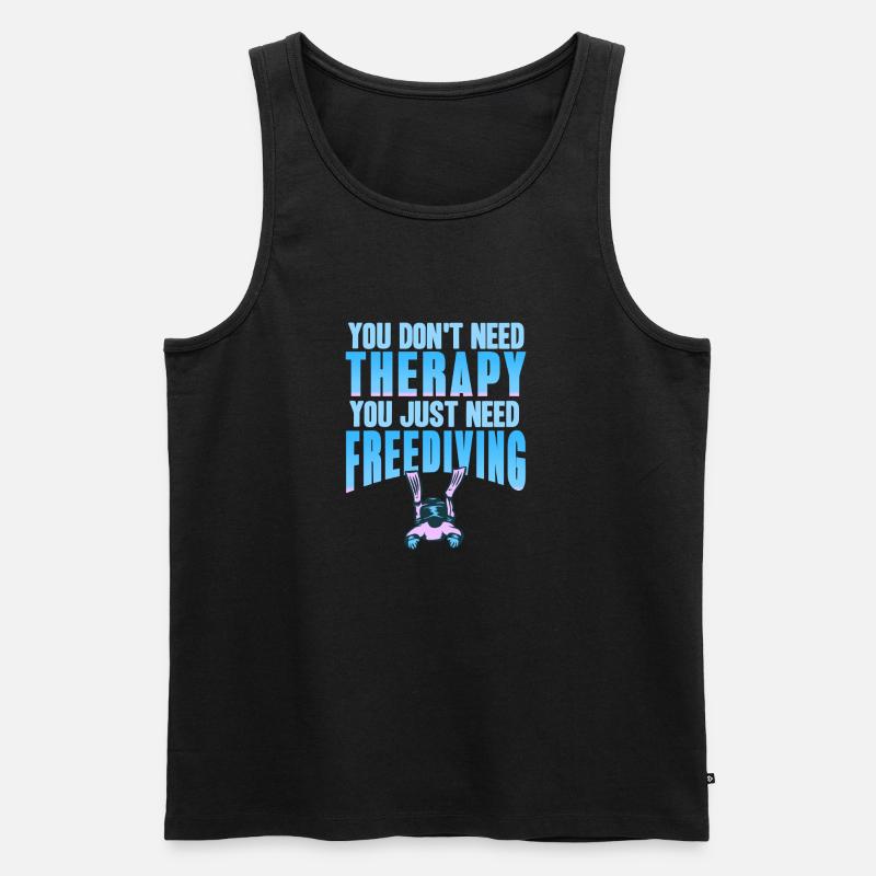 Du brauchst nur Freitauchen - Männer Premium Bio Tank Top - Schwarz