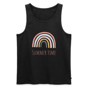 Summer Time - Männer Premium Bio Tank Top - Schwarz - Vorne - Michal (187cm)
