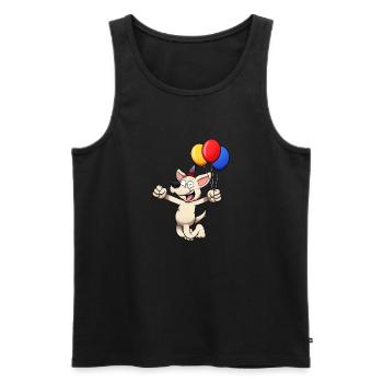 Le chien Labrador célèbre son anniversaire - Débardeur bio Premium Homme - noir - Devant - Michal (187cm)