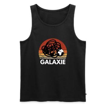 GALAXIE SCIENCE PLANETTE TERRE VINTAGE SUNSET - Débardeur bio Premium Homme - noir - Devant - AI Model Male 178 light (178cm)