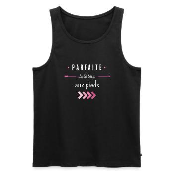 parfaite de la tête aux pieds - Débardeur bio Premium Homme - noir - Devant - Michal (187cm)
