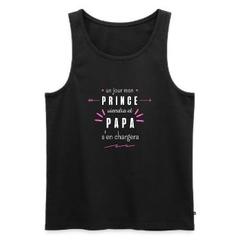 un jour mon prince viendra - Débardeur bio Premium Homme - noir - Devant - Michal (187cm)