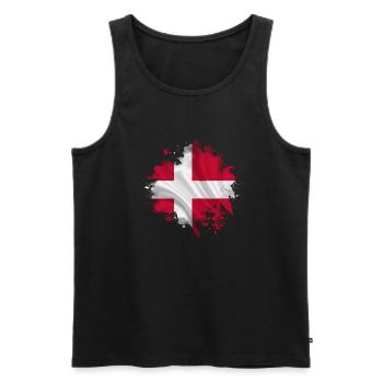 Denmark copenhagen danish scandinavia flag - Men's Premium Organic Tank Top - black - Front - Michal (187cm)