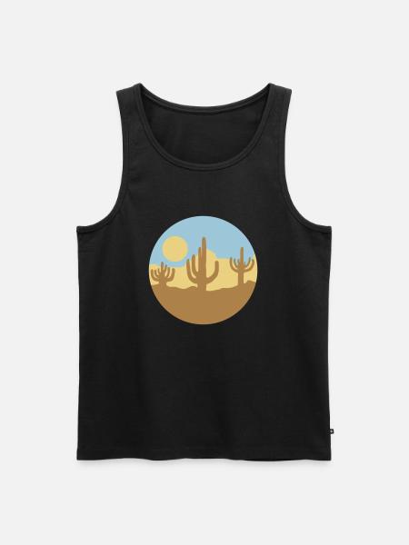 Sun Desert Landscape Silhouette - Men's Premium Organic Tank Top - black