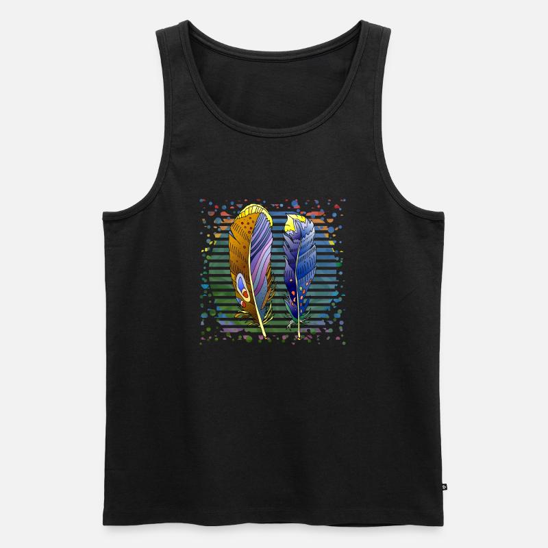 Feder - Männer Premium Bio Tank Top - Schwarz
