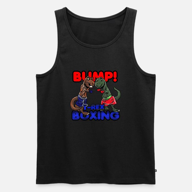 T-Rex Boxen - Männer Premium Bio Tank Top - Schwarz