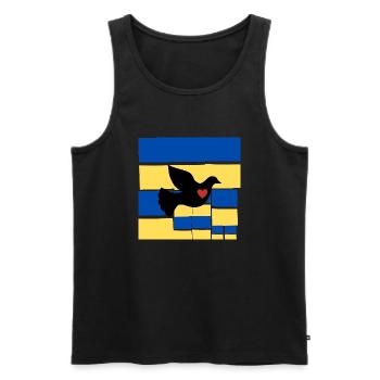 Ukrainische Flagge Taube Friedensflagge - Männer Premium Bio Tank Top - Schwarz - Vorne - Michal (187cm)