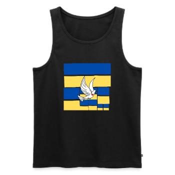 Ukraine Frieden Frieden Flagge Taube Friedenflagge - Männer Premium Bio Tank Top - Schwarz - Vorne - Michal (187cm)