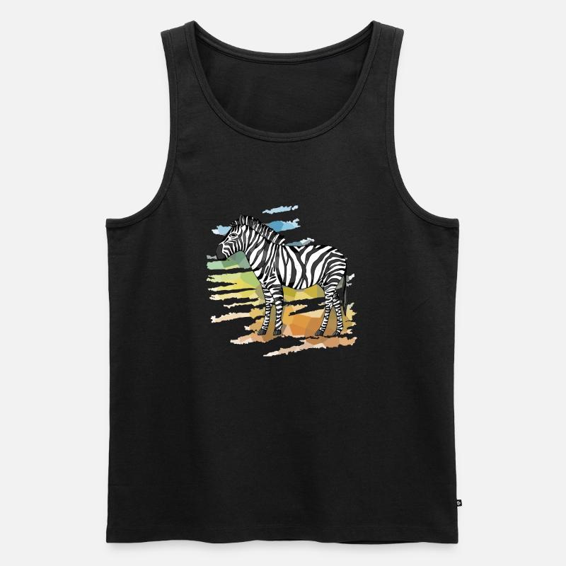 Zebra - Männer Premium Bio Tank Top - Schwarz