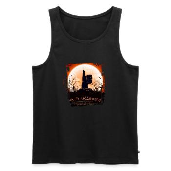 Halloween Gruselhexe Horror Geist Monster - Männer Premium Bio Tank Top - Schwarz - Vorne - Michal (187cm)