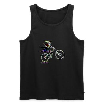 vtt mtb - Débardeur bio Premium Homme - noir - Devant - AI Model Male 178 light (178cm)
