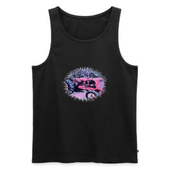 Tractor - Men's Premium Organic Tank Top - black - Front - Michal (187cm)