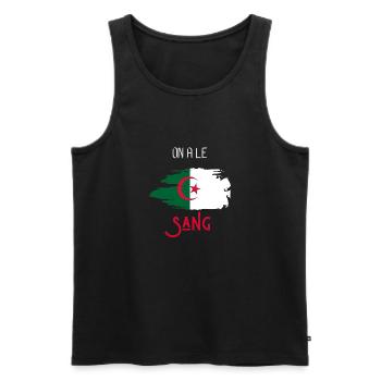 wir haben Blut Algerien - Männer Premium Bio Tank Top - Schwarz - Vorne - AI Model Male 178 light (178cm)