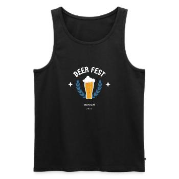 T-Shirt "Beer Fest Munich 2022" - Männer Premium Bio Tank Top - Schwarz - Vorne - Michal (187cm)