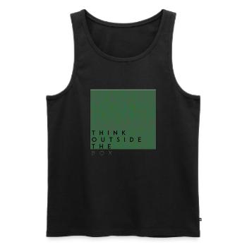 Think outside the box positive thoughts happy - Men's Premium Organic Tank Top - black - Front - Michal (187cm)