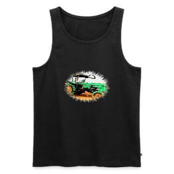 Traktor - Männer Premium Bio Tank Top - Schwarz - Vorne - Michal (187cm)
