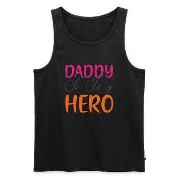 Papa est mon héros - Débardeur bio Premium Homme - noir - Devant - Michal (187cm)