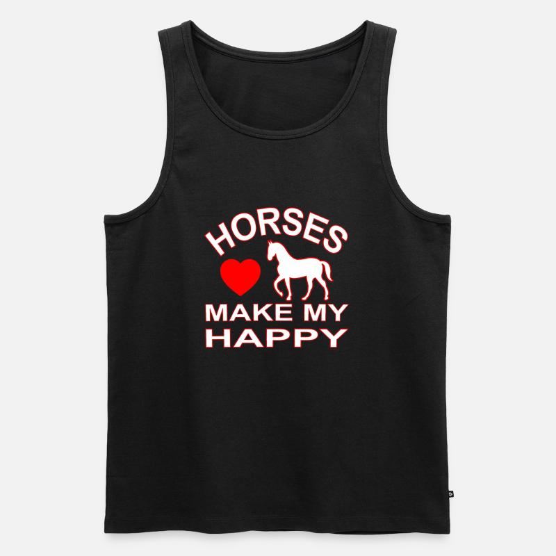 Pferd - Männer Premium Bio Tank Top - Schwarz