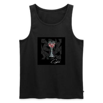 Verre à vin Design - Débardeur bio Premium Homme - noir - Devant - AI Model Male 178 light (178cm)