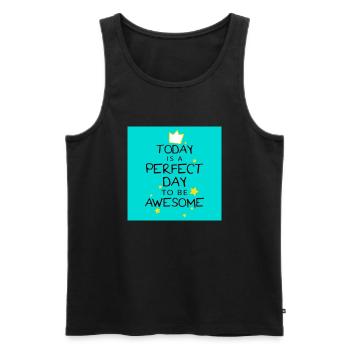 Today is a perfect day to be awesome - Men's Premium Organic Tank Top - black - Front - Michal (187cm)