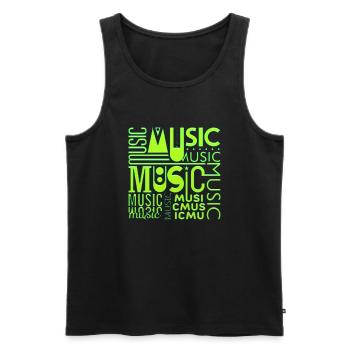 Musique drôle jazz retro song hipster vinyl rock - Débardeur bio Premium Homme - noir - Devant - Michal (187cm)
