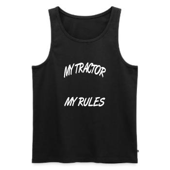 Tractor - Men's Premium Organic Tank Top - black - Front - Michal (187cm)
