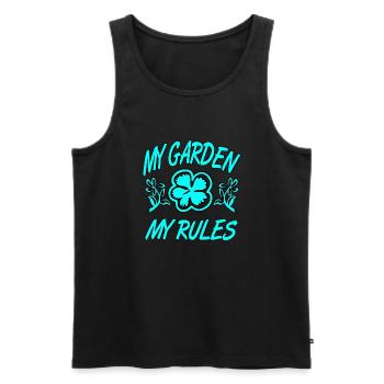 Garten - Männer Premium Bio Tank Top - Schwarz - Vorne - Michal (187cm)