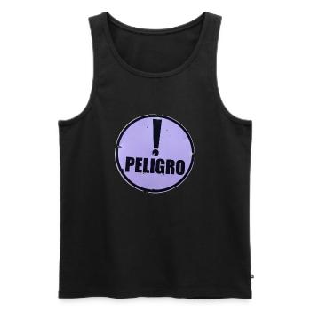 PELIGRO- COOLES DESIGN - Männer Premium Bio Tank Top - Schwarz - Vorne - Michal (187cm)