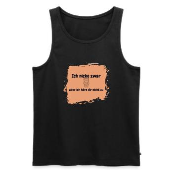 don't listen - Men's Premium Organic Tank Top - black - Front - AI Model Male 178 light (178cm)