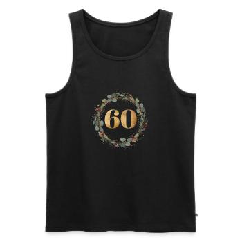 60 Couronne numéro - Débardeur bio Premium Homme - noir - Devant - Michal (187cm)