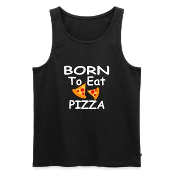 Pizza - Männer Premium Bio Tank Top - Schwarz - Vorne - Michal (187cm)