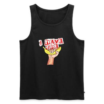 I have the banana - Men's Premium Organic Tank Top - black - Front - AI Model Male 178 light (178cm)