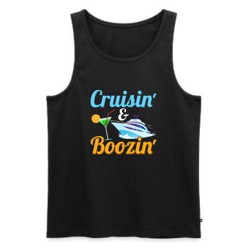 Cruisin'& Boozin Crusing Vacation Cruiser - Men's Premium Organic Tank Top - black - Front - AI Model Male 178 light (178cm)