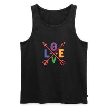 Amour Liebe - Débardeur bio Premium Homme - noir - Devant - AI Model Male 178 light (178cm)