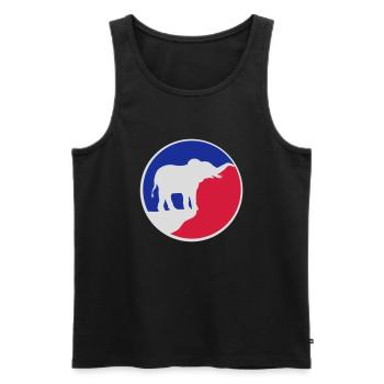 Elefant Silhouette Klippe Mond - Männer Premium Bio Tank Top - Schwarz - Vorne - AI Model Male 178 light (178cm)