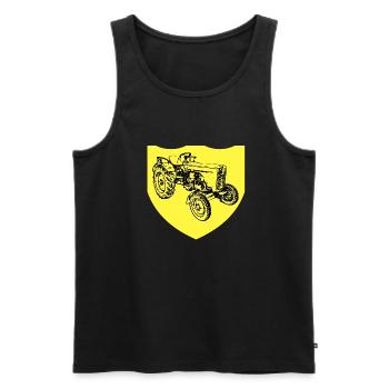 Tractor - Men's Premium Organic Tank Top - black - Front - Michal (187cm)