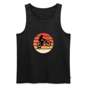 vélo descente vtt - Débardeur bio Premium Homme - noir - Devant - Michal (187cm)