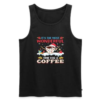 It´s the most Wonderful Time for a Coffee - Männer Premium Bio Tank Top - Schwarz - Vorne - Michal (187cm)