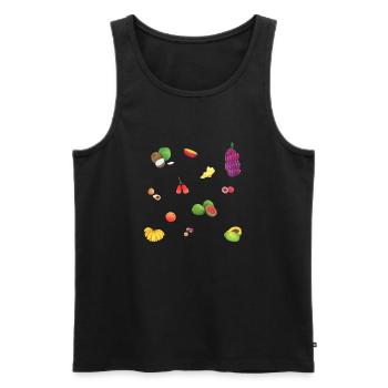 asiatischer, bunter Obstsalat - Männer Premium Bio Tank Top - Schwarz - Vorne - AI Model Male 178 light (178cm)