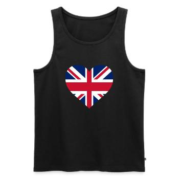 Great Britain Heart - Men's Premium Organic Tank Top - black - Front - AI Model Male 178 light (178cm)