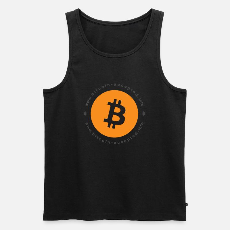 bitcoin ACCEPTED HERE - Männer Premium Bio Tank Top - Schwarz