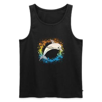 Delfin - Männer Premium Bio Tank Top - Schwarz - Vorne - Michal (187cm)