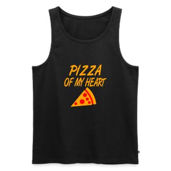 Pizza - Männer Premium Bio Tank Top - Schwarz - Vorne - Michal (187cm)