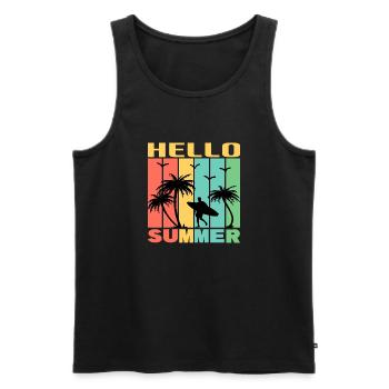Bonjour l’été - Débardeur bio Premium Homme - noir - Devant - Michal (187cm)