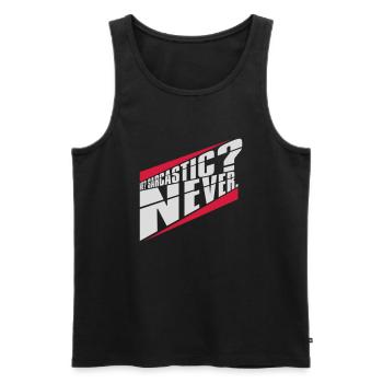 me sarcastic never Zitat - Männer Premium Bio Tank Top - Schwarz - Vorne - Michal (187cm)