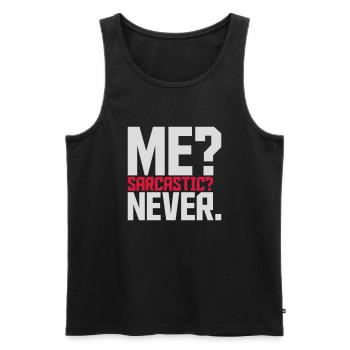 me sarcastic never Zitat - Männer Premium Bio Tank Top - Schwarz - Vorne - Michal (187cm)