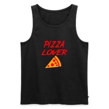 Pizza - Männer Premium Bio Tank Top - Schwarz - Vorne - Michal (187cm)
